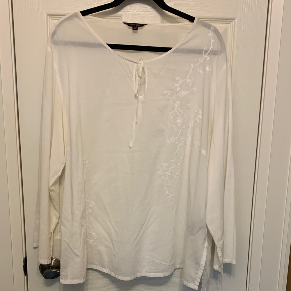 Cotton Ginny Elegant White Embroidered Women's Tunic